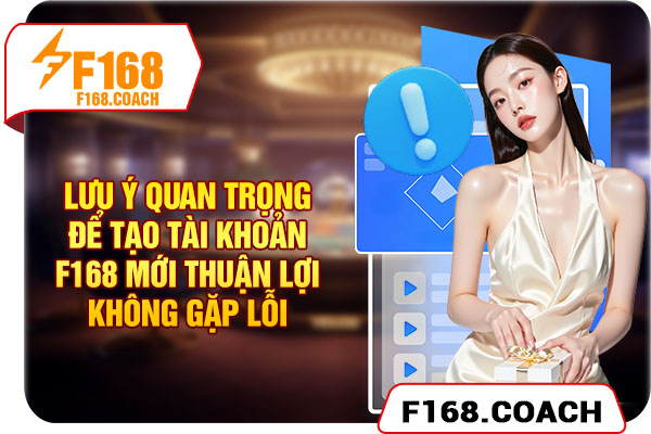 Lưu ý quan trọng để tạo tài khoản F168 mới